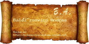 Balázsovics Andrea névjegykártya