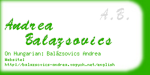 andrea balazsovics business card
